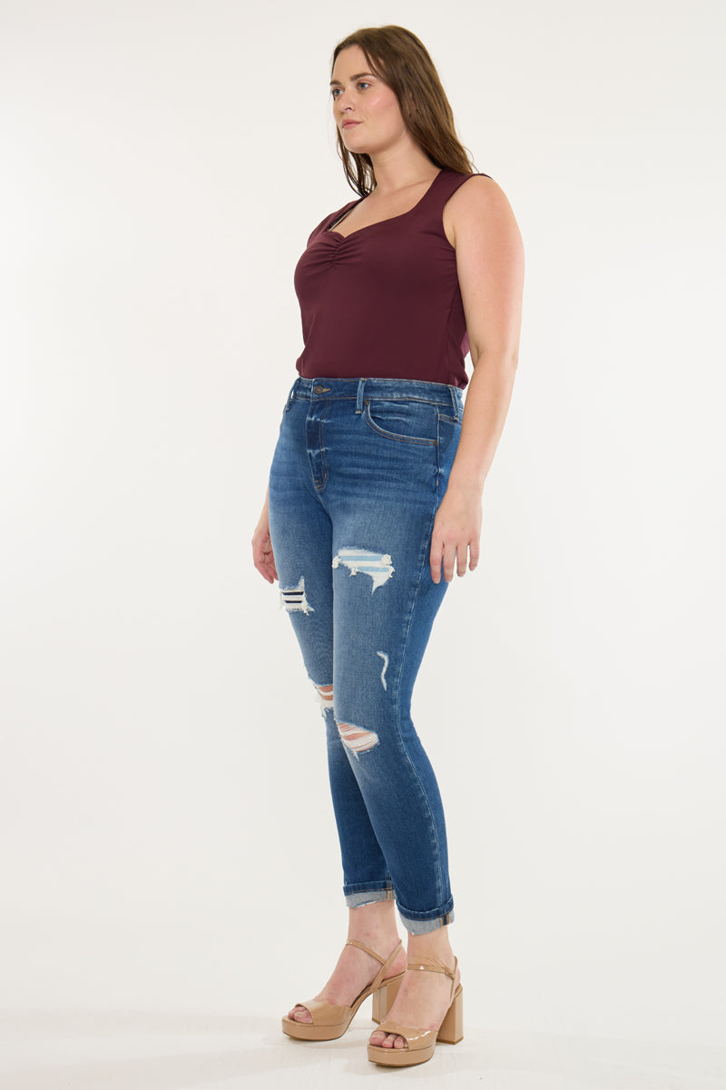 Women's Plus Size High Rise Ankle Skinny Jeans - Carly