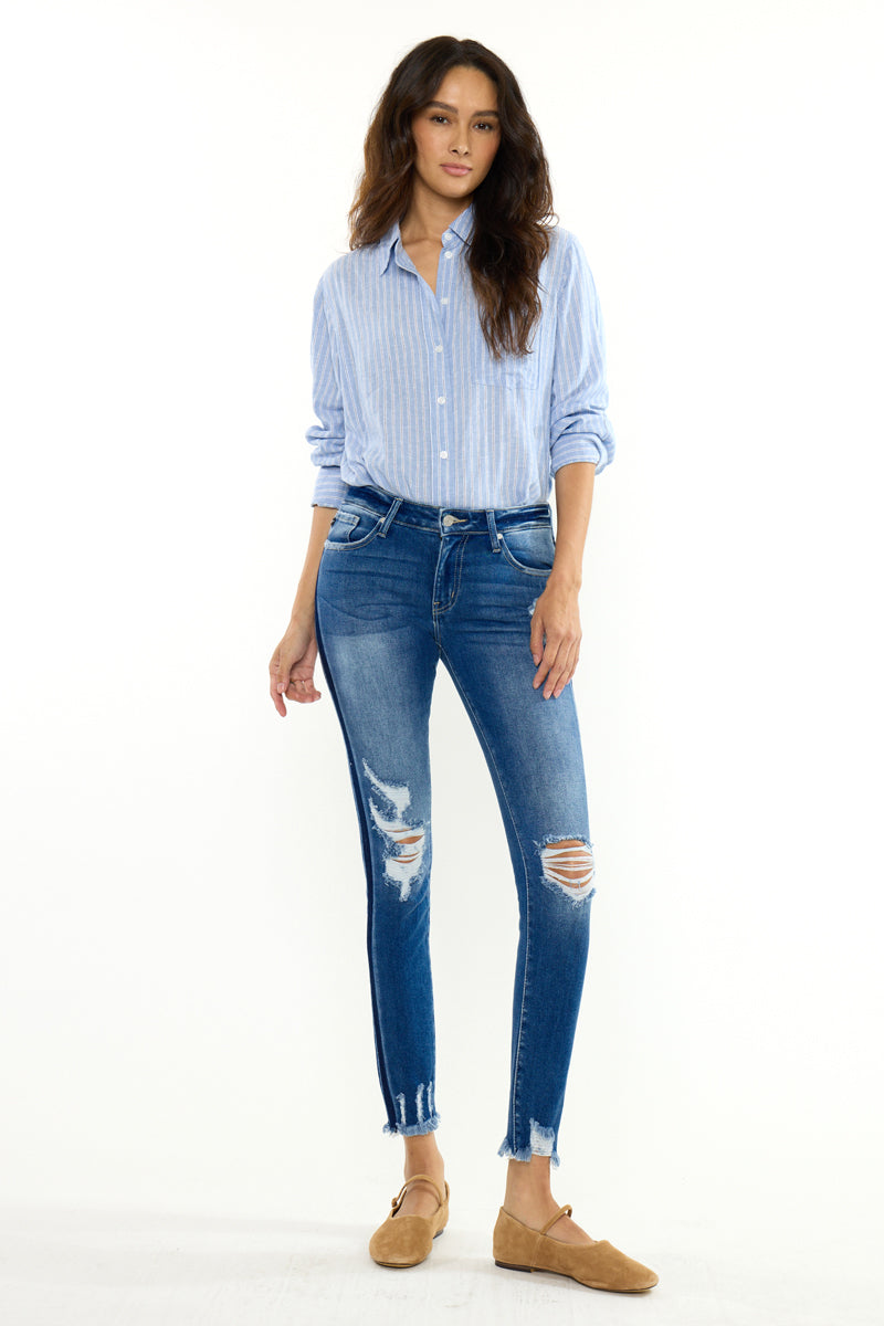 Women's Mid Rise Ankle Skinny Jeans - Alora