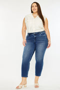 Women's Plus Size Mid Rise Slim Straight Jeans - Candice
