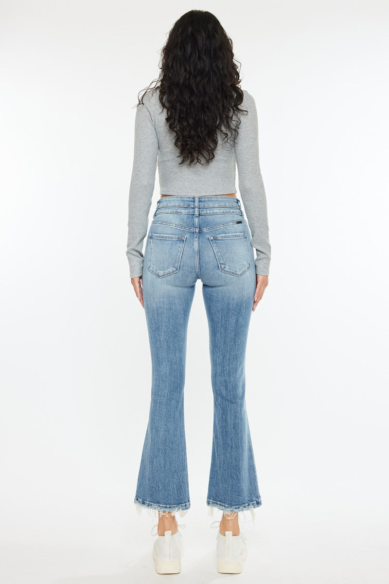 Women's High Rise Cropped Bootcut Jeans - Belle