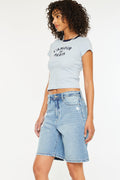 Women's Low Slung Baggy Denim Shorts - Annie