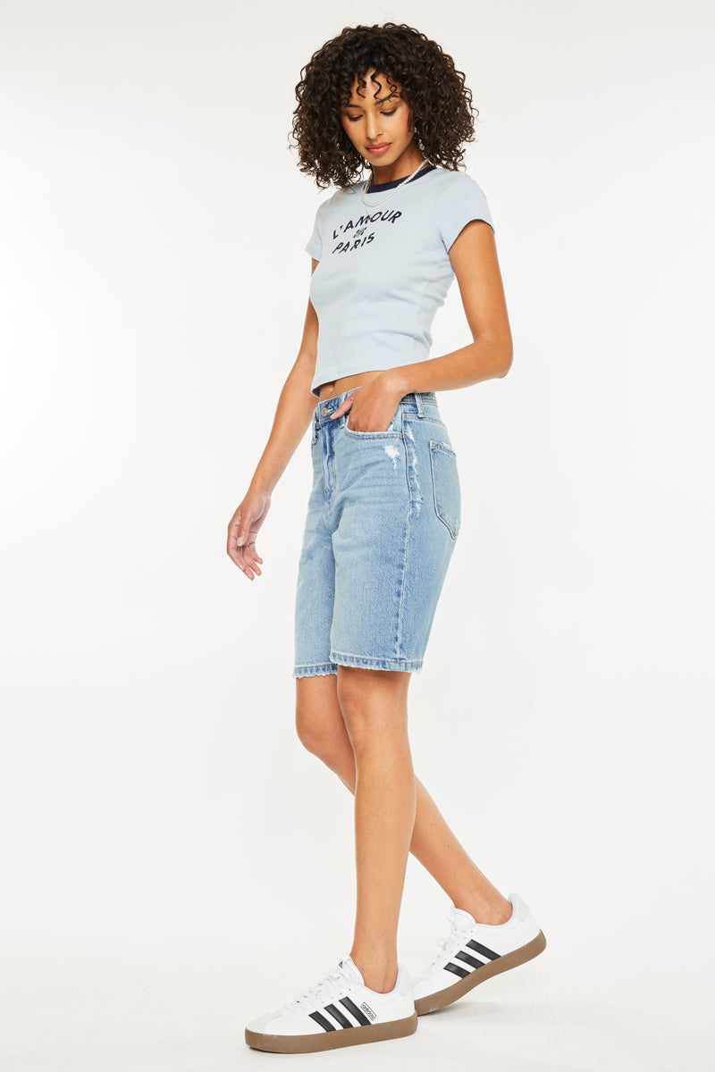 Women's Low Slung Baggy Denim Shorts - Annie
