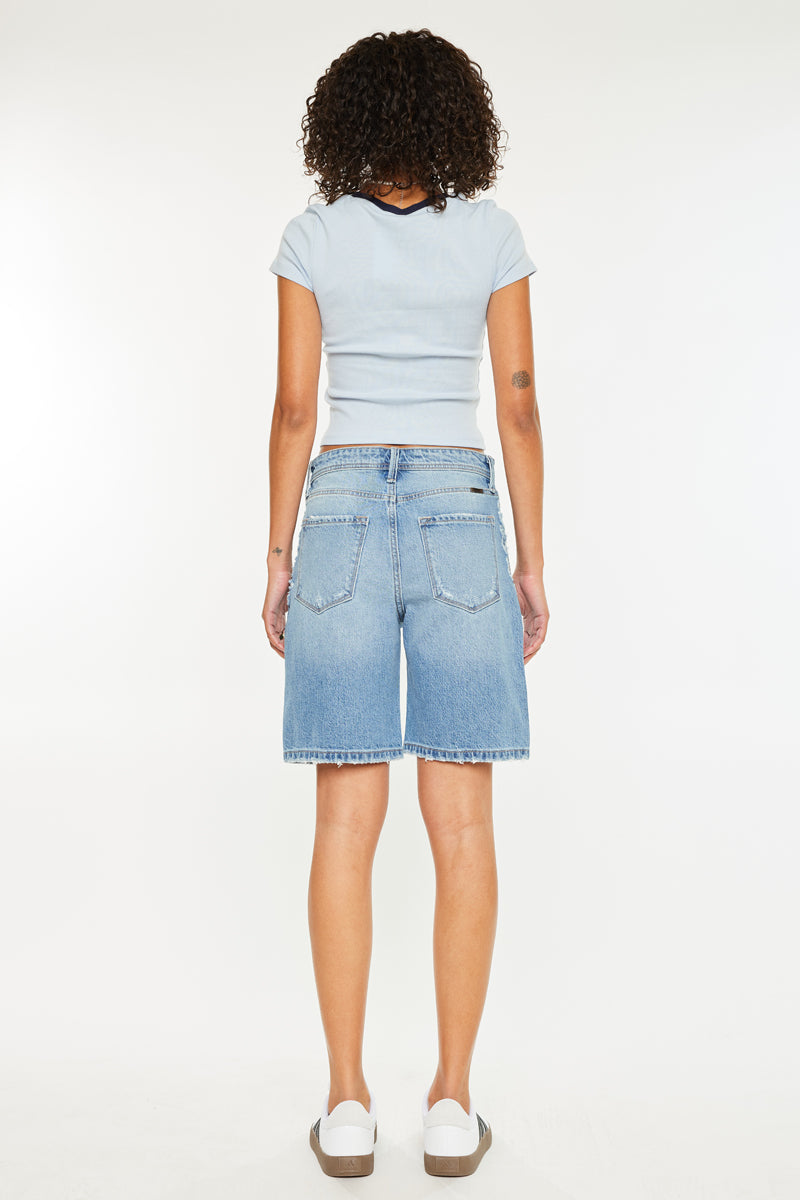 Women's Low Slung Baggy Denim Shorts - Annie