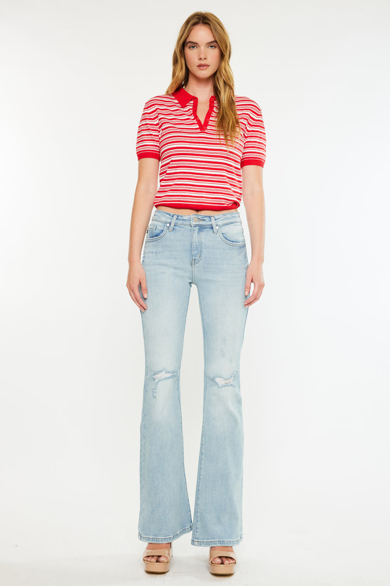 Women's High Rise Flare Jeans - Abigail