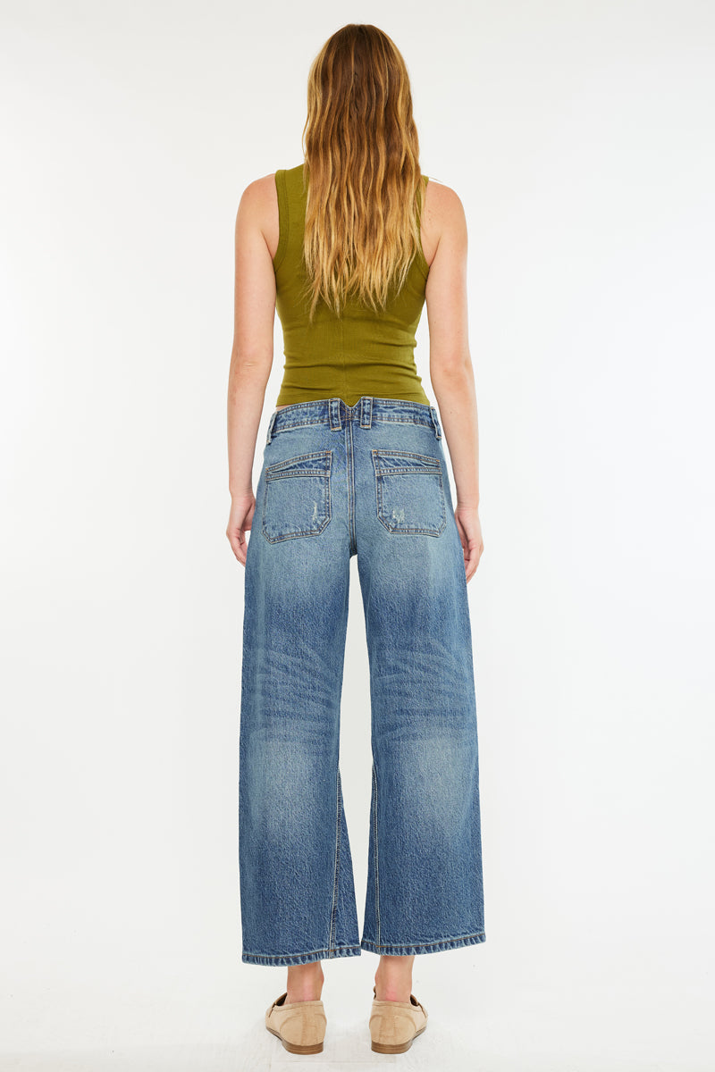 Women's Mid Rise Barrel Jeans - Bells