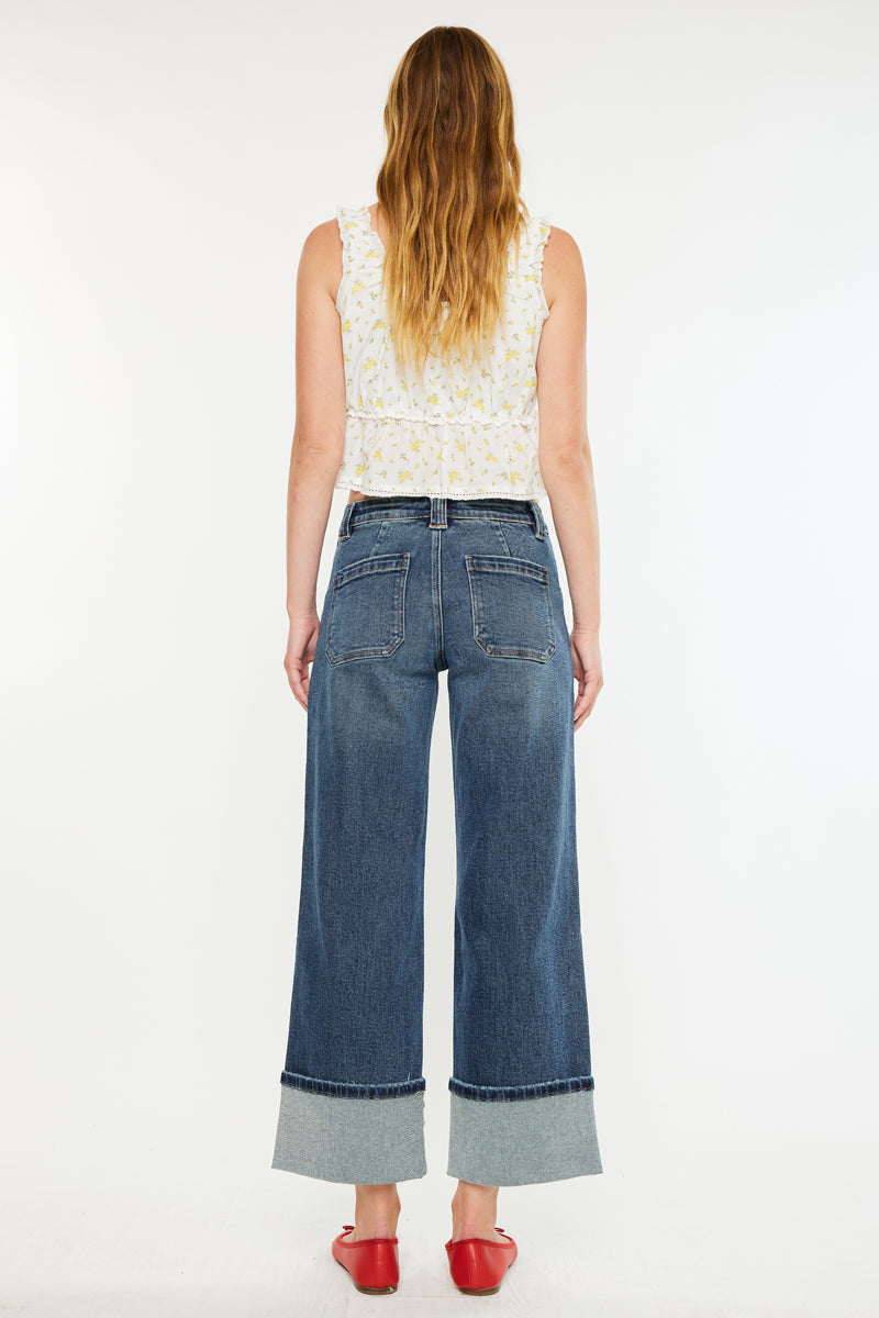 Women's Mid Rise Wide Leg Jeans - Beck