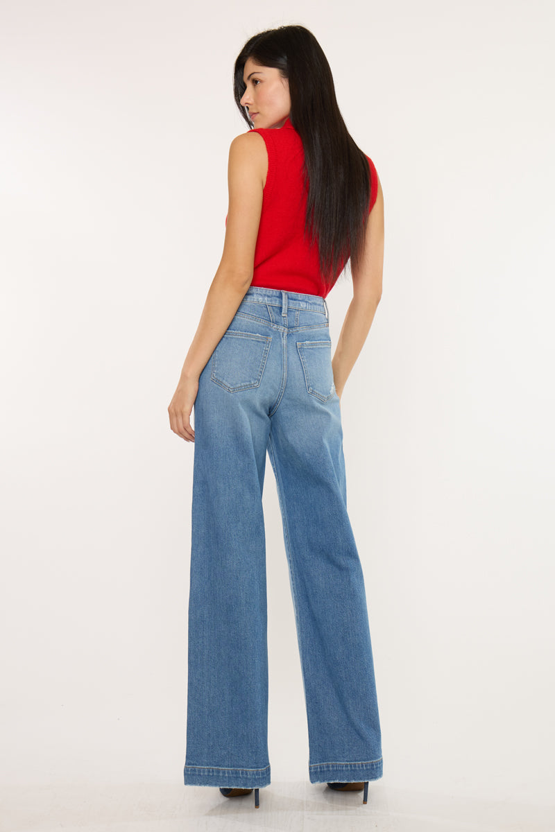 Women's Ultra High Rise Wide Leg Jeans - Becca
