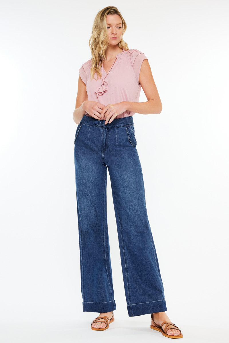 Women's High Rise Wide Leg Jeans - Adore