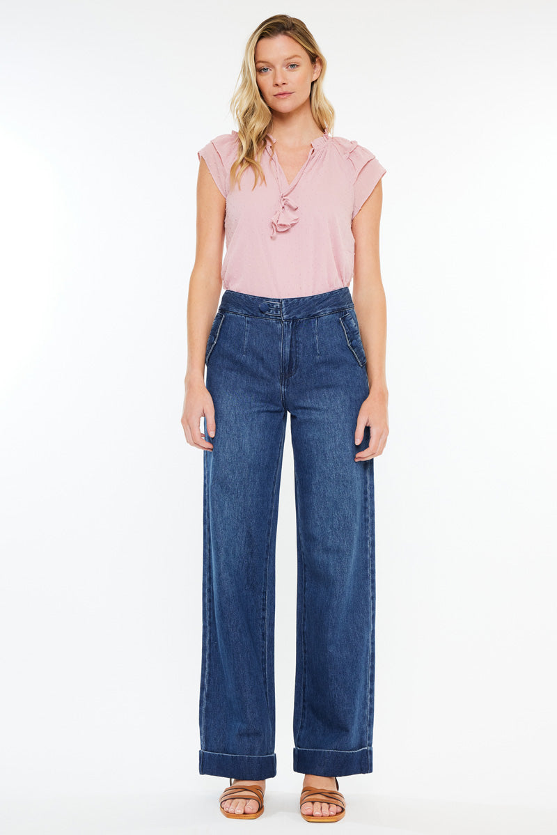 Women's High Rise Wide Leg Jeans - Adore