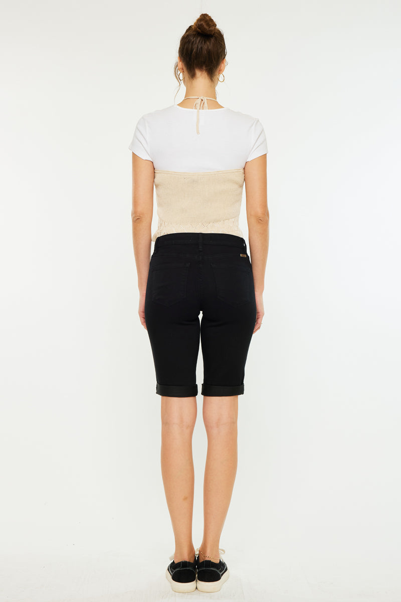 Women's Mid Rise Bermuda Bermuda Denim Shorts - Annette