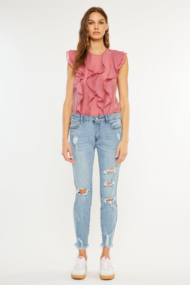 Women's Mid Rise Ankle Skinny Jeans - Augustina