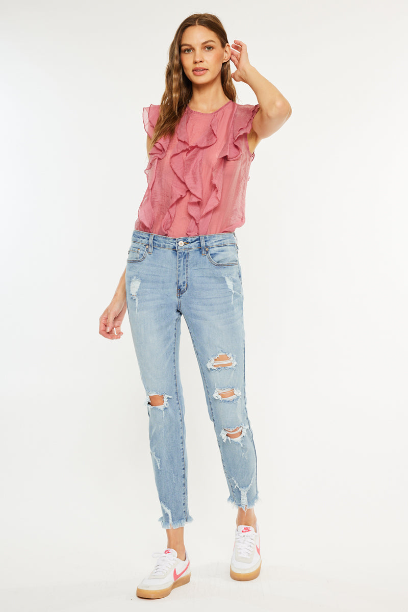 Women's Mid Rise Ankle Skinny Jeans - Augustina