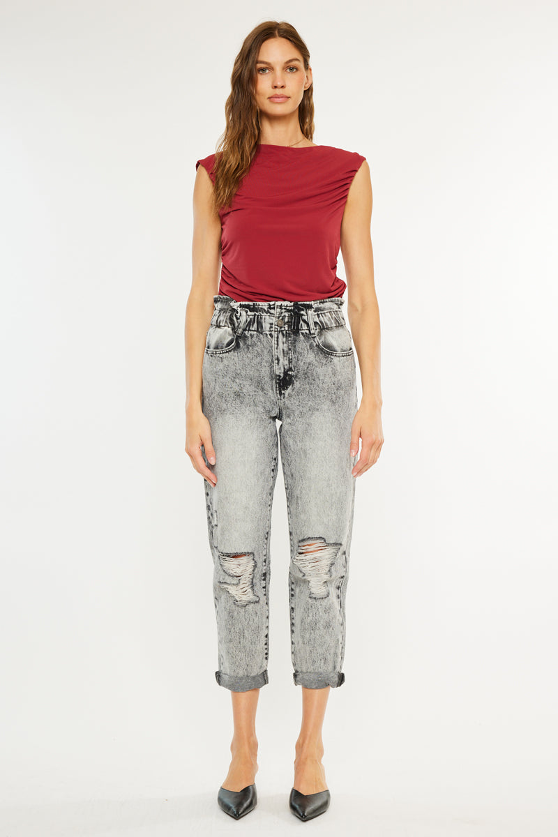 Women's Ultra High Rise Paperbag Boyfriend Jeans - Akali