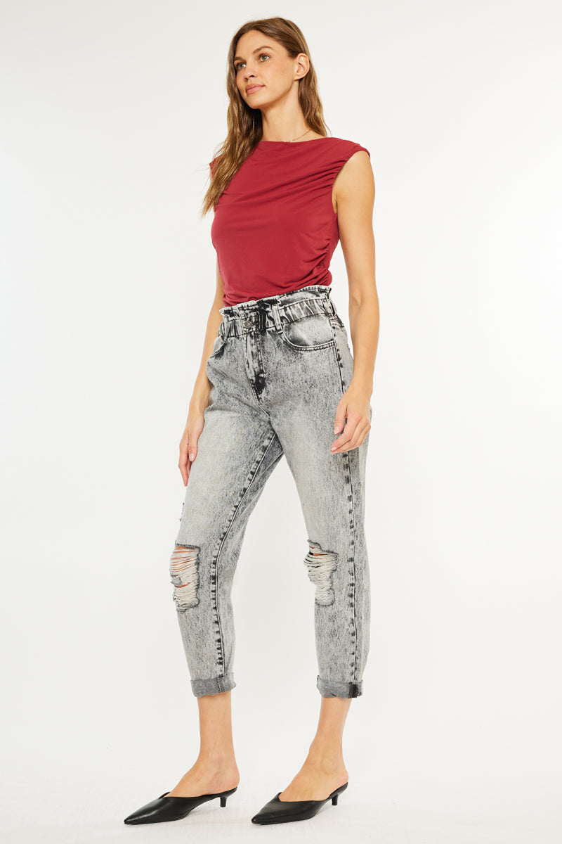 Women's Ultra High Rise Paperbag Boyfriend Jeans - Akali