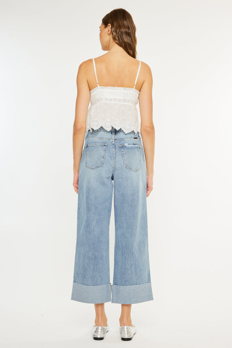Women's 90's Cropped Wide Leg Jeans - Alfie