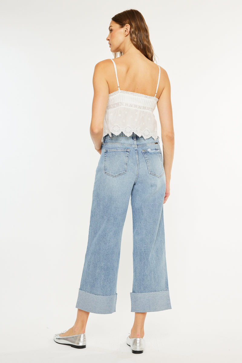 Women's 90's Cropped Wide Leg Jeans - Alfie