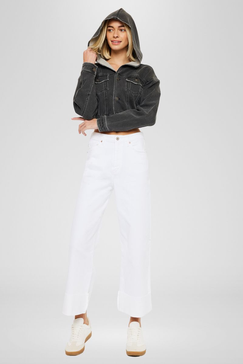 Women's 90's Cropped Wide Leg Jeans - Alfie