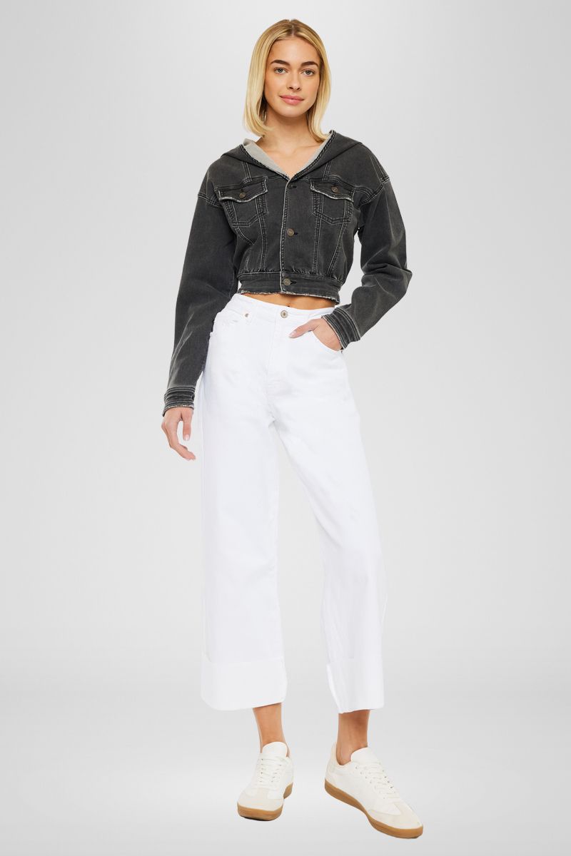 Women's 90's Cropped Wide Leg Jeans - Alfie