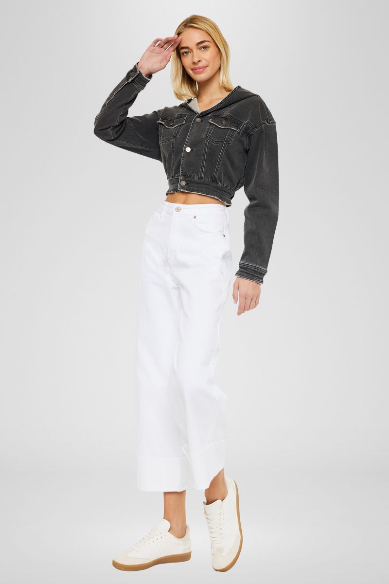 Women's 90's Cropped Wide Leg Jeans - Alfie
