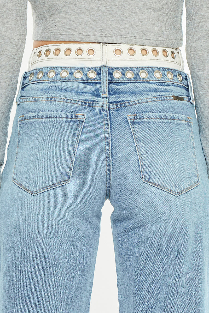 Women's High Rise Wide Leg Jeans - Caitlin