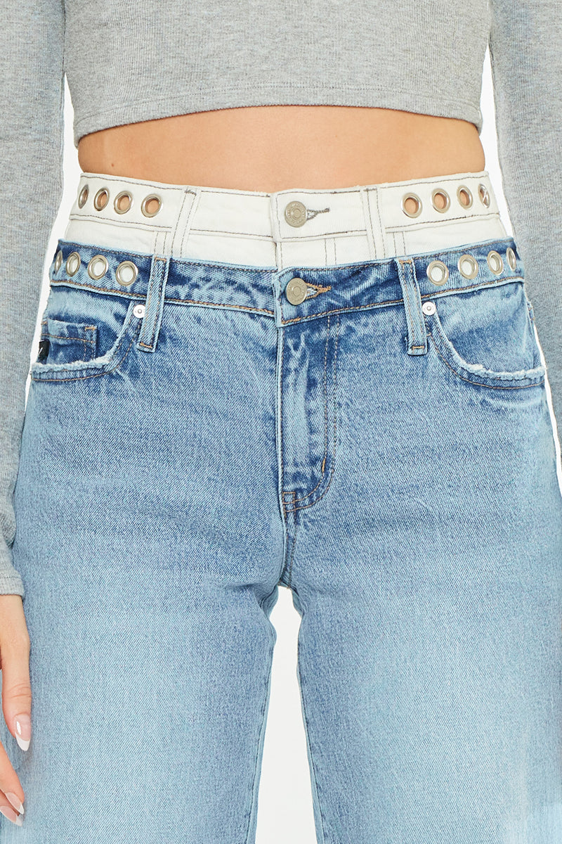 Women's High Rise Wide Leg Jeans - Caitlin
