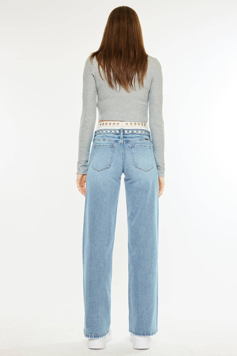Women's High Rise Wide Leg Jeans - Caitlin