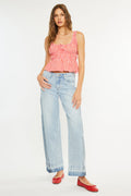 Women's Mid Rise Wide Leg Jeans - Carlise