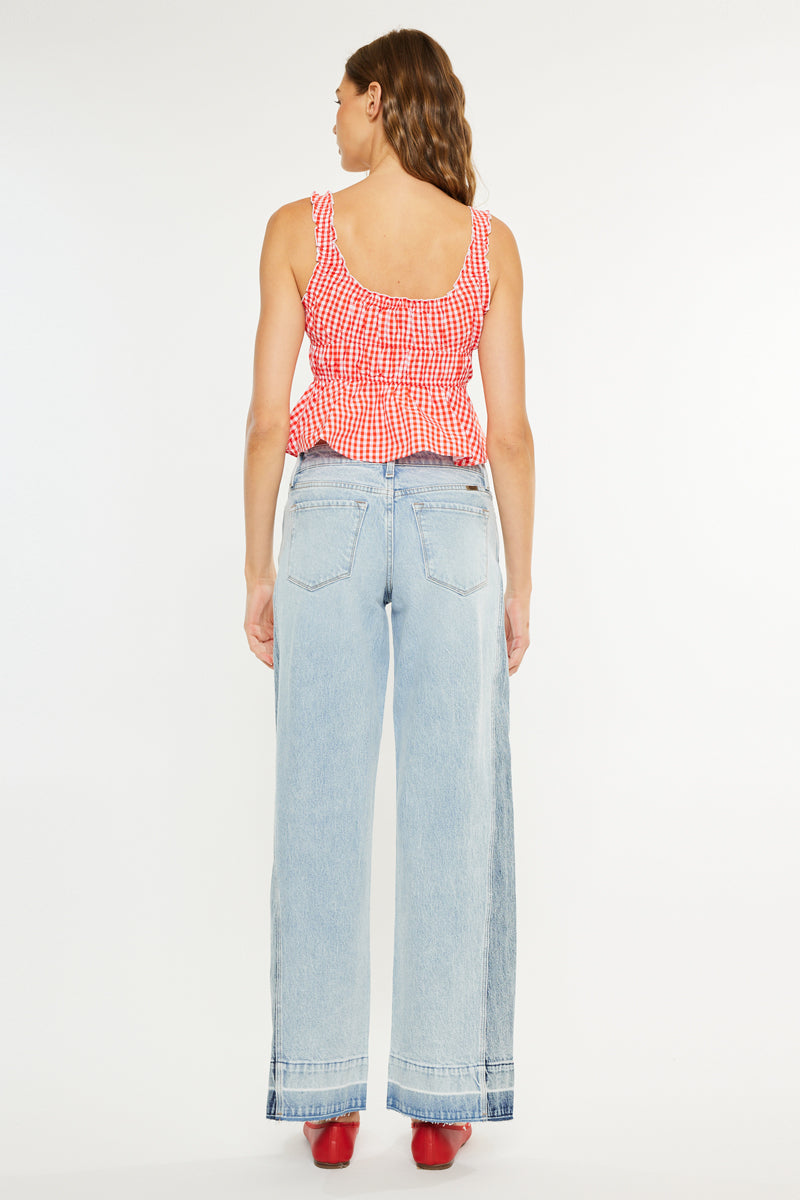 Women's Mid Rise Wide Leg Jeans - Carlise