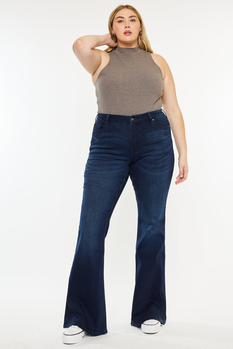 Women's Plus Size Mid Rise Flare Jeans - Anna