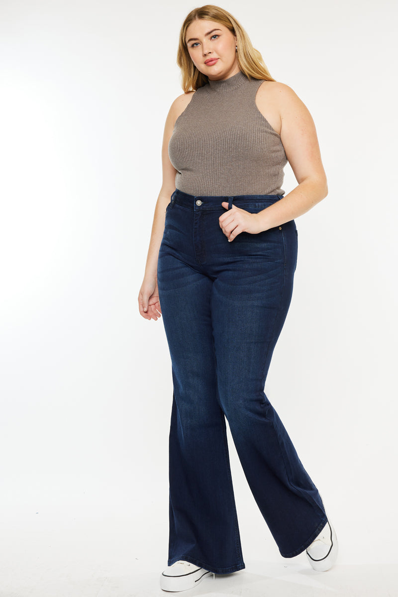 Women's Plus Size Mid Rise Flare Jeans - Anna