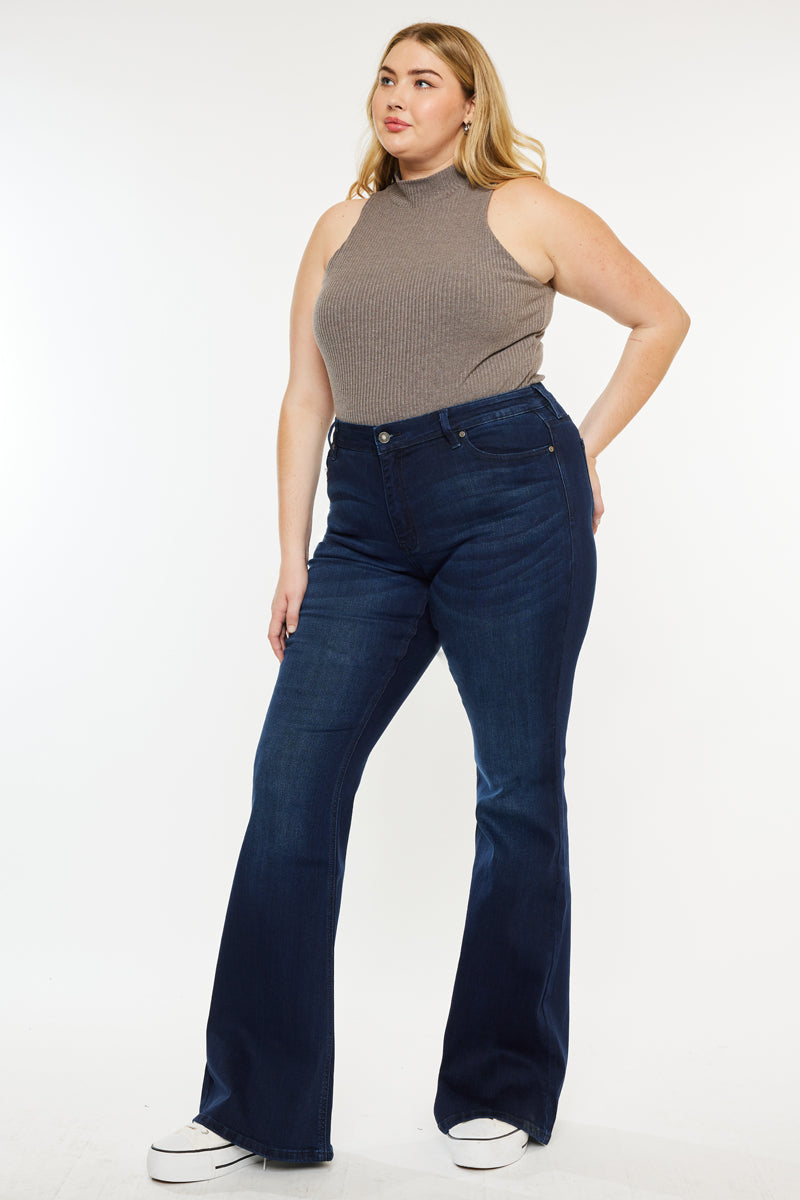 Women's Plus Size Mid Rise Flare Jeans - Anna