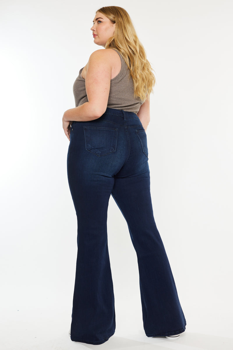Women's Plus Size Mid Rise Flare Jeans - Anna