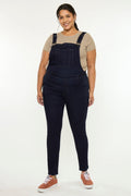 Women's Plus Size High Rise Skinny Denim Overalls - Angelica