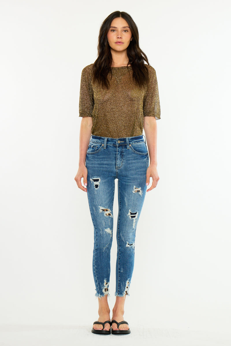 Women's High Rise Ankle Skinny Jeans - Carlita