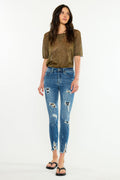 Women's High Rise Ankle Skinny Jeans - Carlita