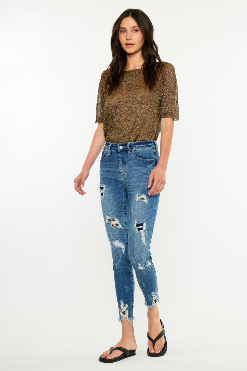 Women's High Rise Ankle Skinny Jeans - Carlita