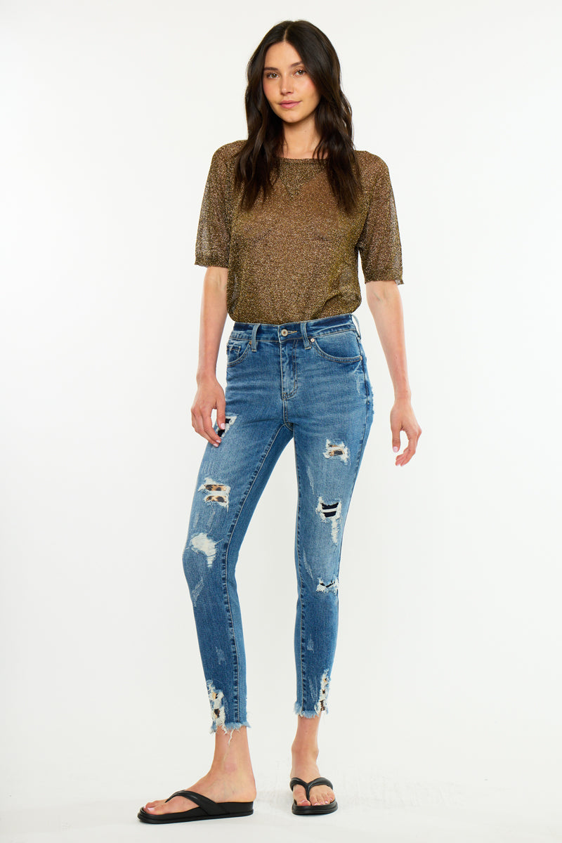 Women's High Rise Ankle Skinny Jeans - Carlita