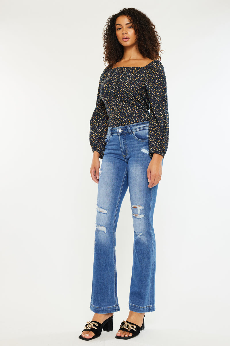 Women's Mid Rise Bootcut Jeans - Bernadette