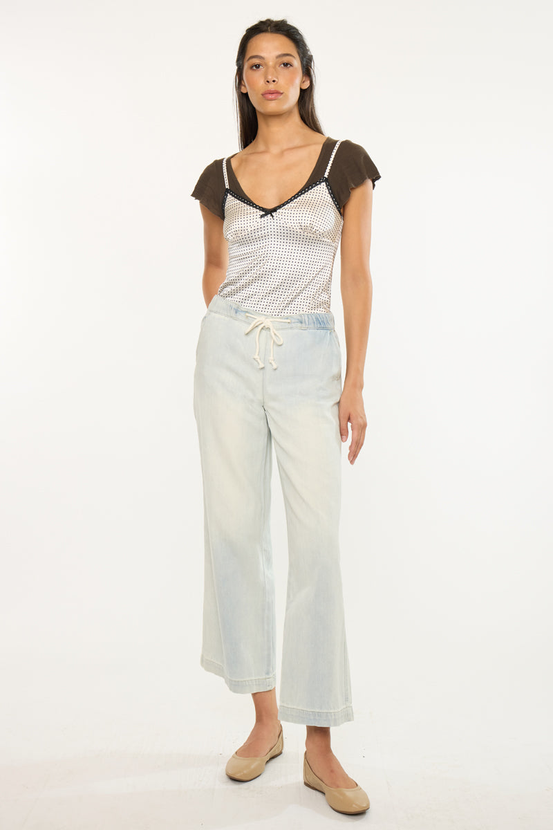 Women's Mid Rise Wide Leg Jeans - Annalise