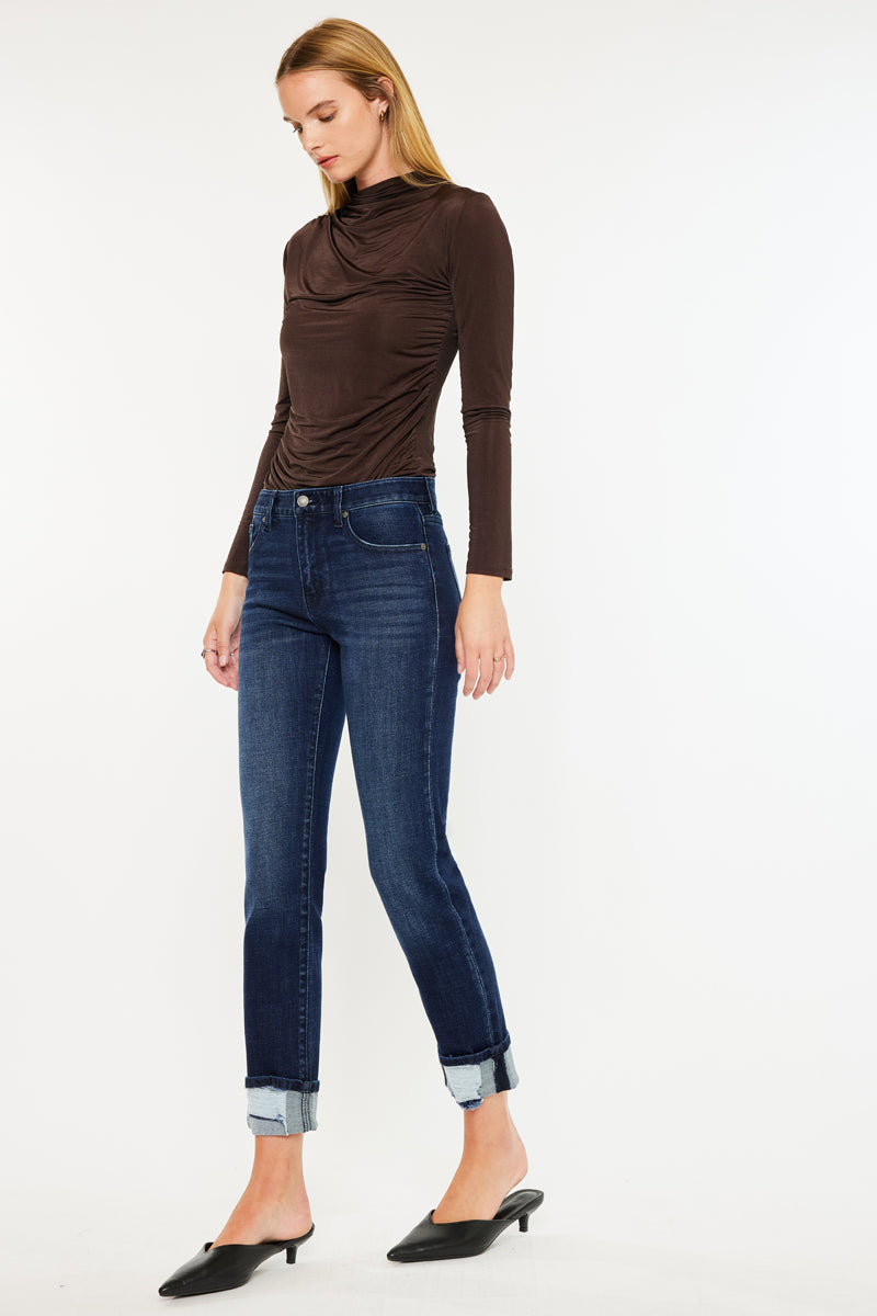 Women's Mid Rise Slim Straight Jeans - Cane