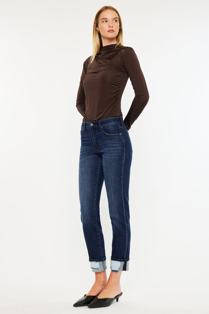 Women's Mid Rise Slim Straight Jeans - Cane