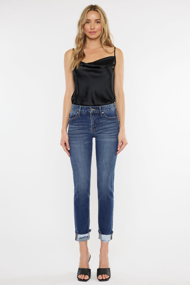 Women's Mid Rise Slim Straight Jeans - Cane