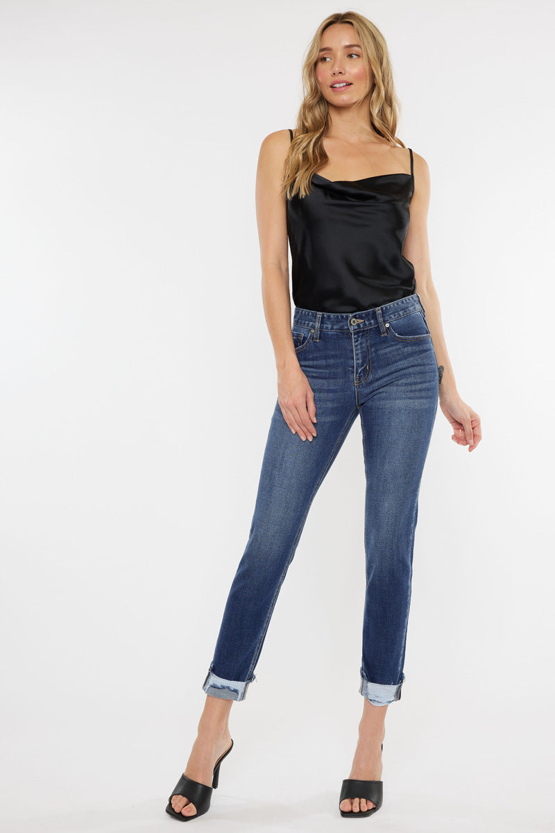 Women's Mid Rise Slim Straight Jeans - Cane