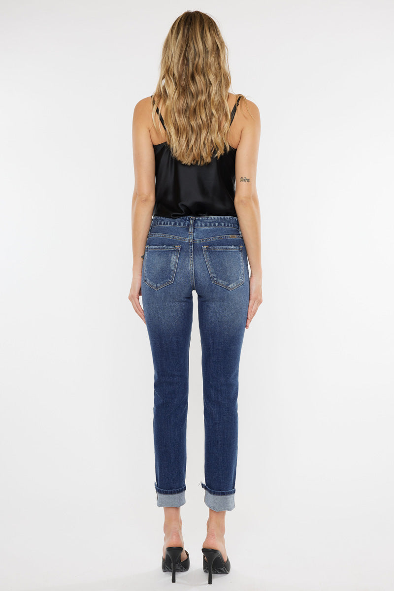 Women's Mid Rise Slim Straight Jeans - Cane
