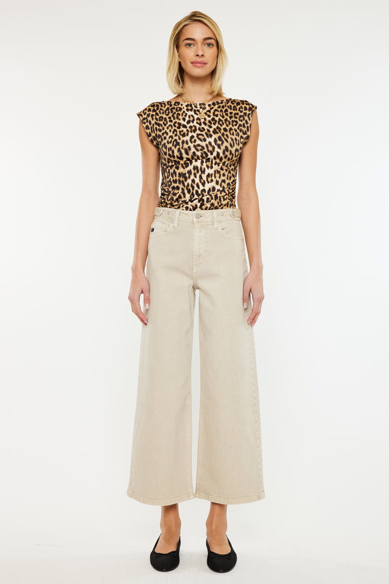 Women's Ultra High Rise Cropped Wide Leg Jeans - Calla