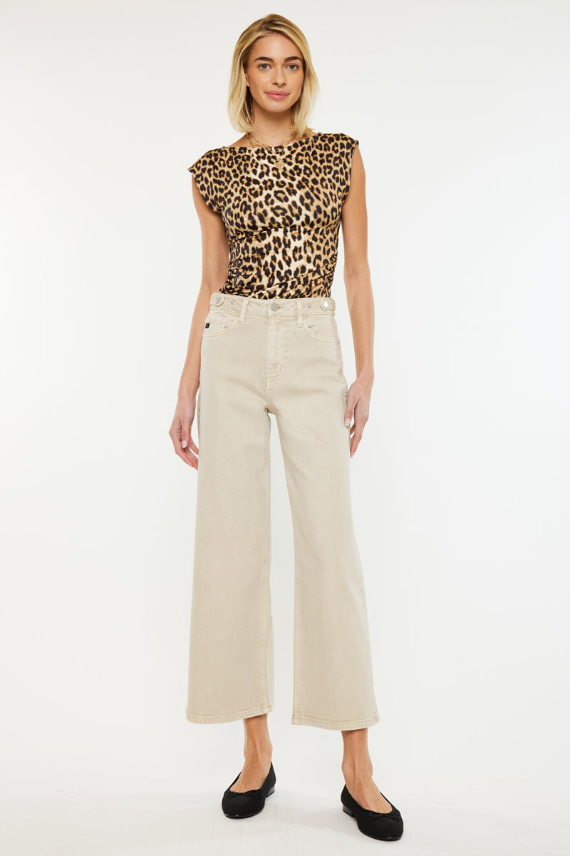 Women's Ultra High Rise Cropped Wide Leg Jeans - Calla