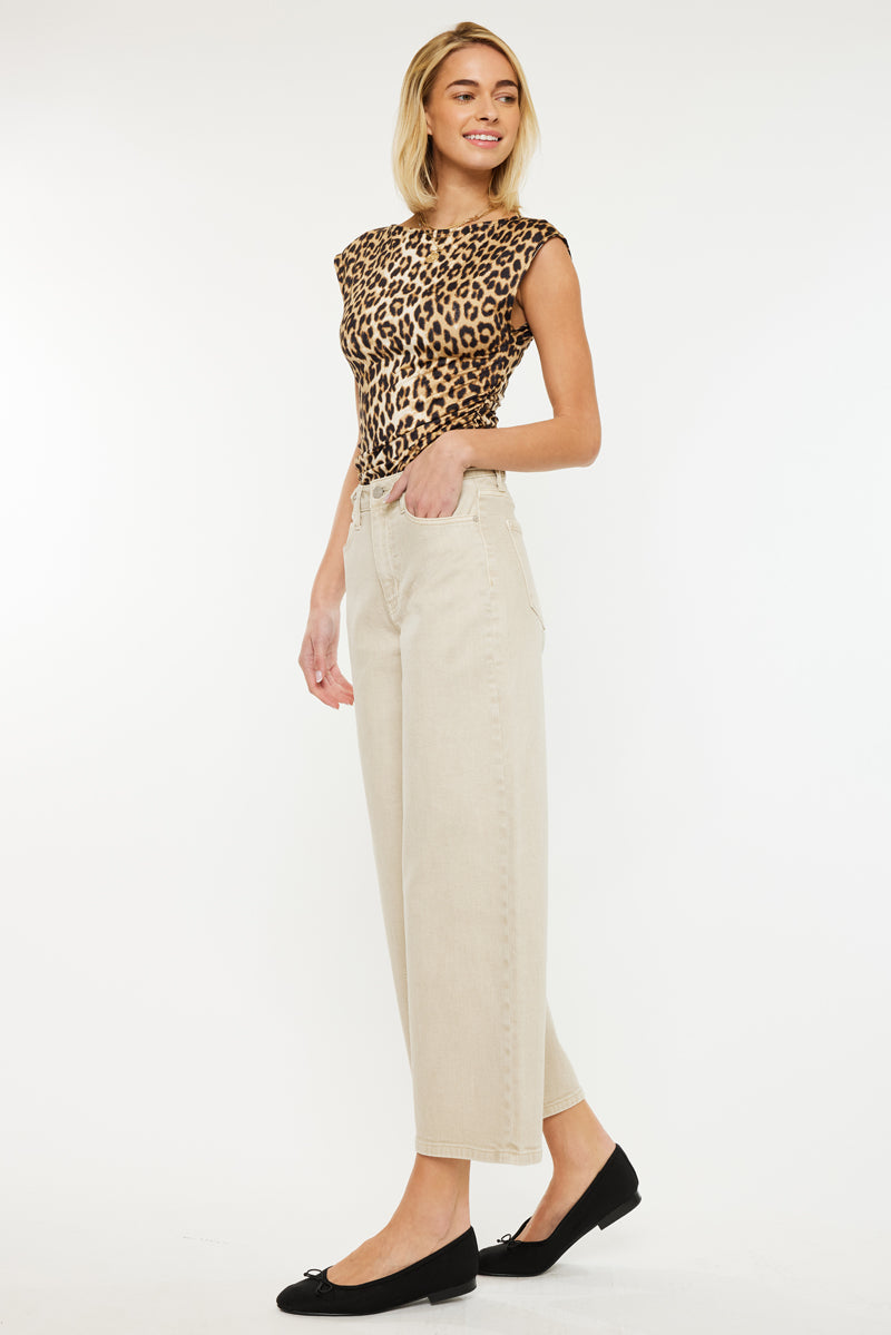 Women's Ultra High Rise Cropped Wide Leg Jeans - Calla