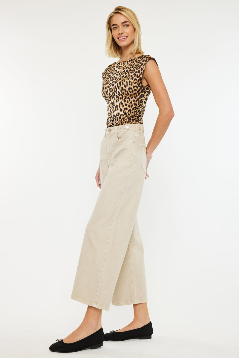 Women's Ultra High Rise Cropped Wide Leg Jeans - Calla