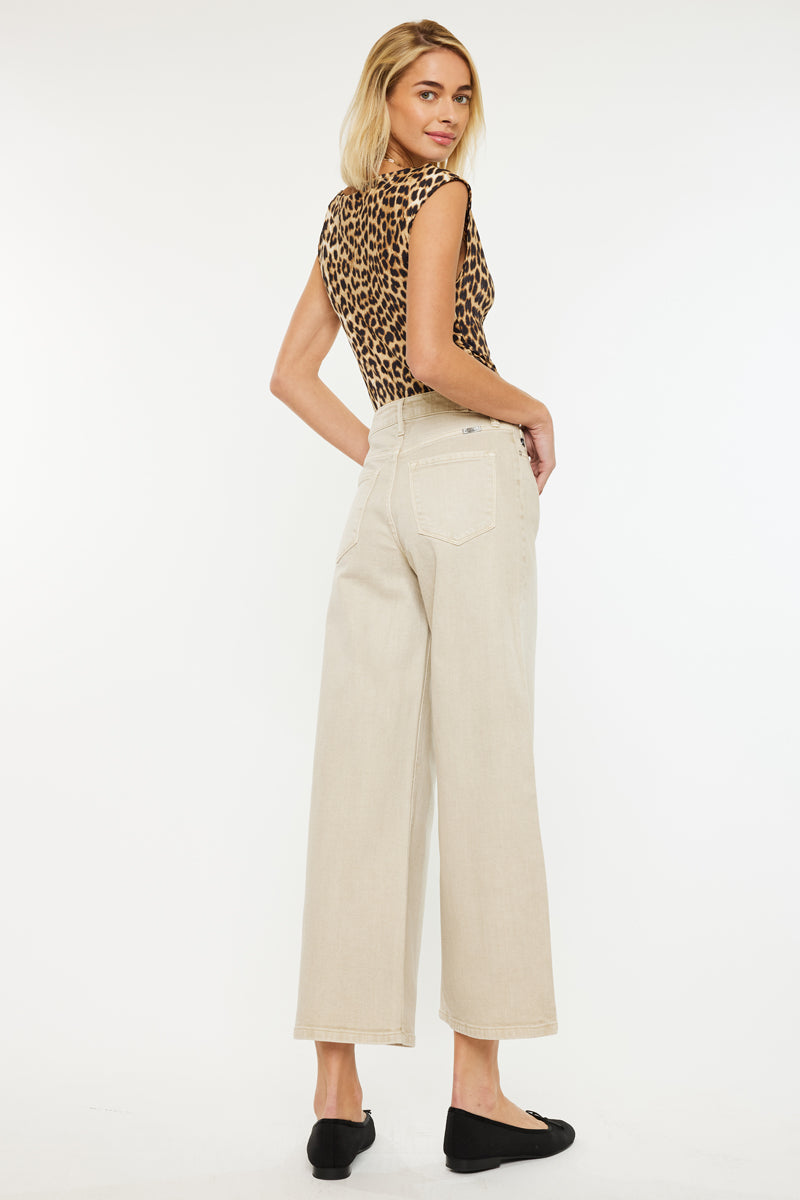 Women's Ultra High Rise Cropped Wide Leg Jeans - Calla