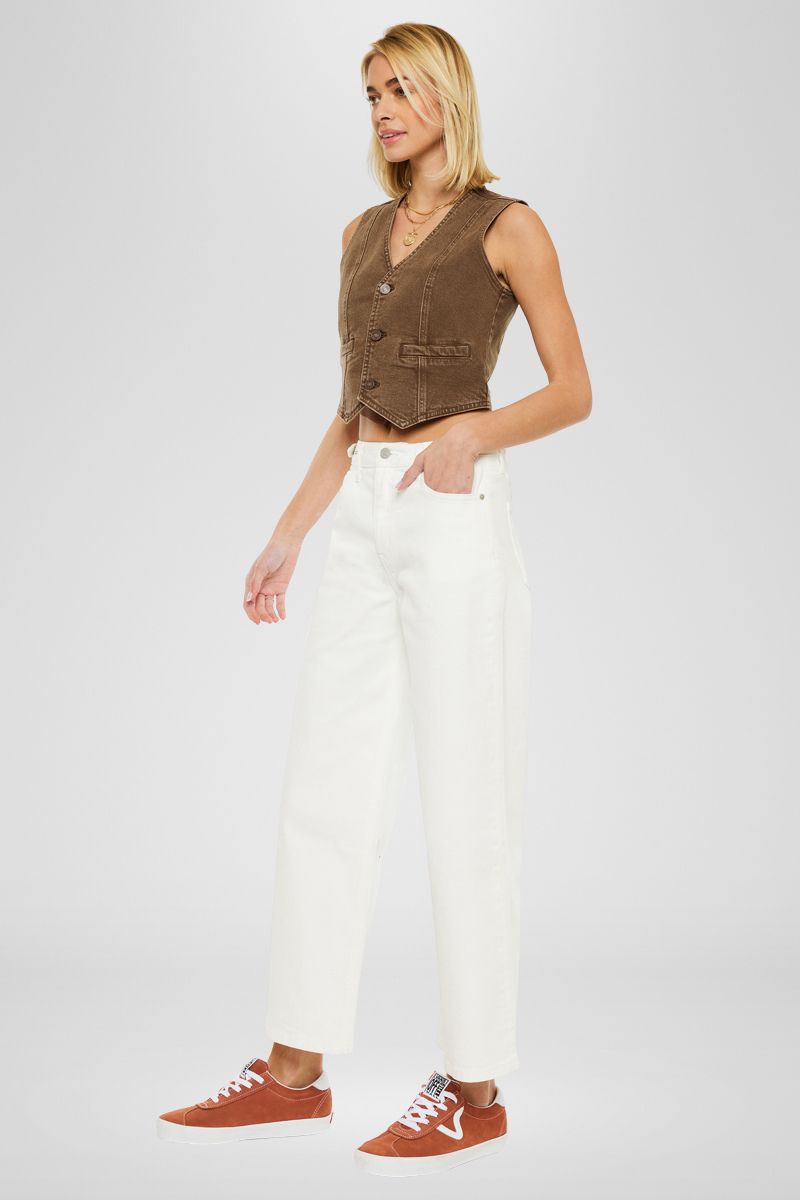 Women's Ultra High Rise Cropped Wide Leg Jeans - Calla